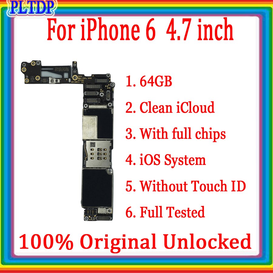 16gb/32gb/64gb Für iphone 4 4S 5 5C 5S 5SE 6 6s 6Plus 6s plus Motherboard Mit Voller Chips,100% Original entsperrt Logic board: For 6-64GB