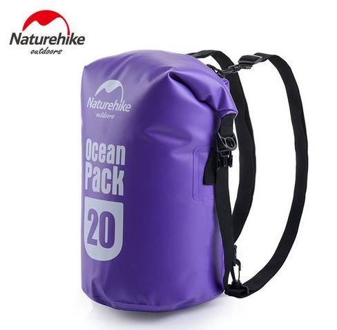naturel randonnée 20L 30L sac étanche Portable sac à dos pour Camping canyoning natation: 20L purple