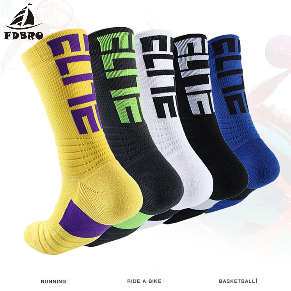 FDBRO Women Men Summer Cycling Sport Sock Basketball Running Sports Socks Man Black Trend Long Hiking Damping Athletic