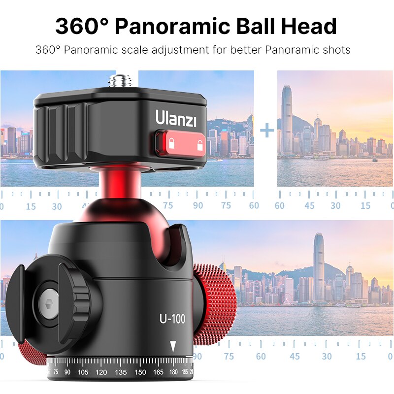 Ulanzi U-100 Quick Release Clamp Balhoofd Statiefkoppen Dslr Gimbal Quick Switch Balhoofd Verlengen Koude Schoen Voor Monitor Led Licht