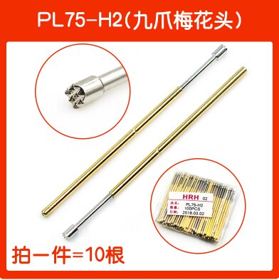50 pièces ressort PCB Test sonde broche pointe de lance 0.74mm pointe Dia 1.3mm trou de forage Dia.: PL75-H2