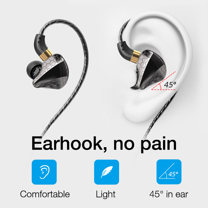 EARDECO Auriculares 3,5 mm słuchawki przewodowe Bass przewodowe słuchawki douszne słuchawki stereo sportowe słuchawki zestaw słuchawkowy z mikrofonem przewód słuchawkowy