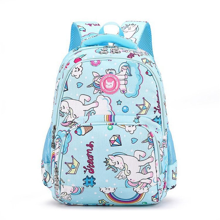 Cartoon Eenhoorn Printing Kinderen School Rugzak Voor Meisjes Orthopedie Schooltassen Voor Meisjes Geschikt Voor Rangen Sac Mochila: Light Grey