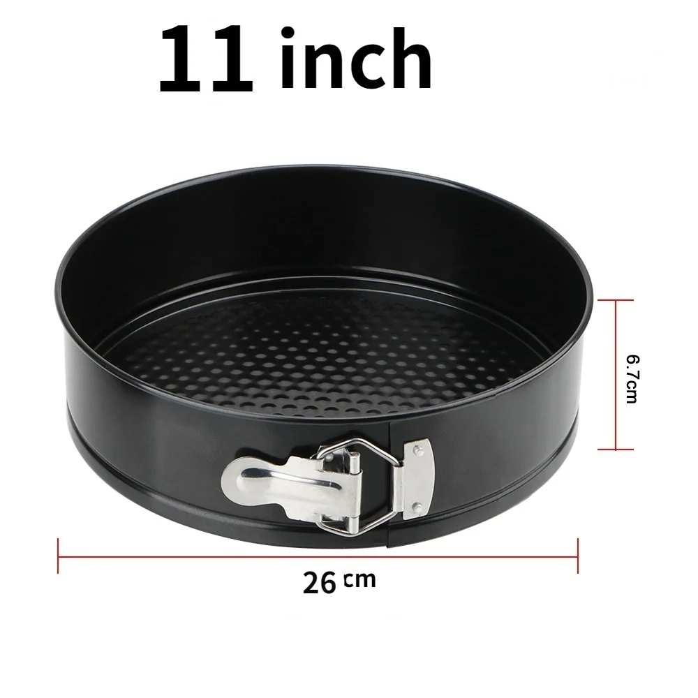 Removable Bottom Non-Stick Metal Bake Mould Round Cake Pan Bakeware Carbon Steel Cakes Molds Kitchen Accessories: Dark Grey