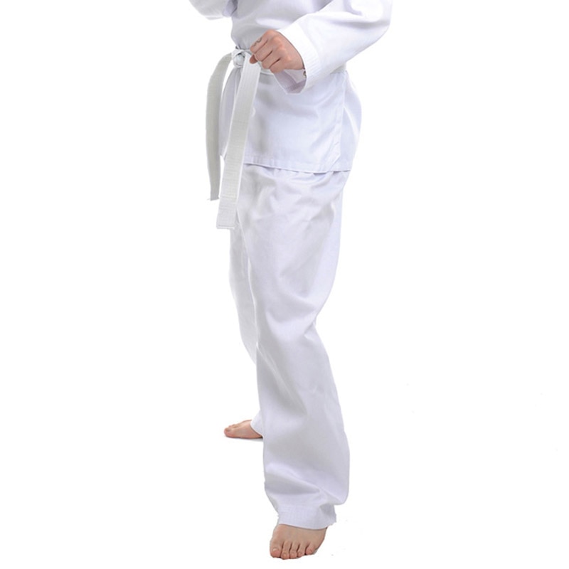 White Taekwondo Pants Dobok Tae kwon do Uniforms Karate fighting Pants Taekwondo Trainers White Clothing kids adult