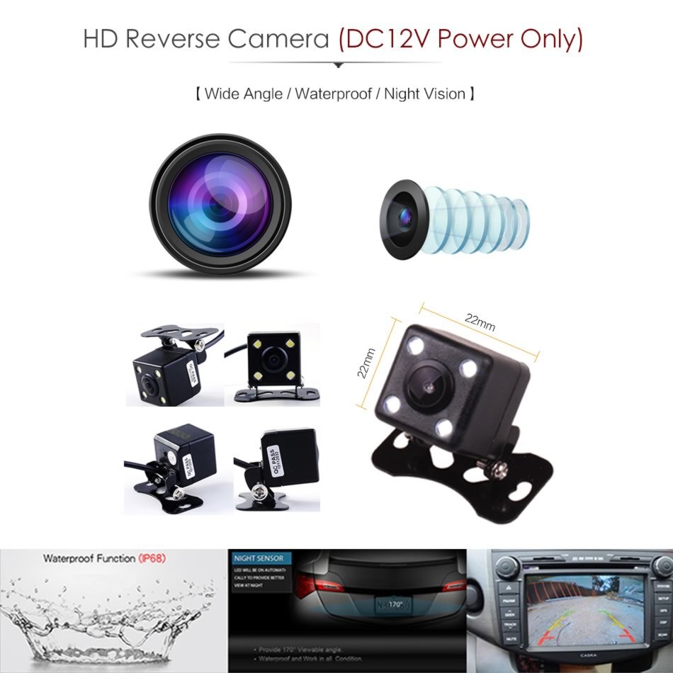 4.3 Inch 12V 24V Auto Vrachtwagen Bus Standalone Led Monitor Screen Met Achteruitrijcamera Reverse Backup Camera Parking kit Combo