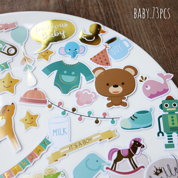 Zfparty Hello Baby Die Cuts Stickers Voor Scrapbooking Gelukkig Planner/Card Making/Journaling Project 73Pcs