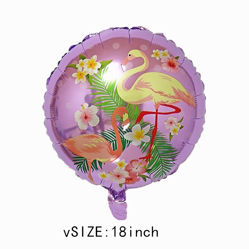Tecknad enhörning svan flamingo 18 tum rund aluminiumfolie ballong barnfödelsedagsfest dekoration ballong leksaksballong: 5