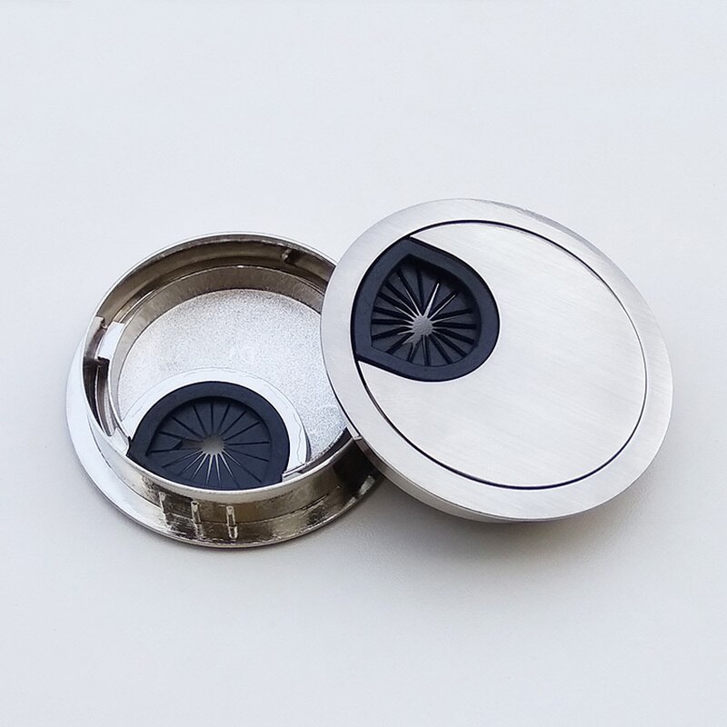 2 st zinklegering tråd hålskydd dator skrivbord kabel genomföring hål uttag port vindrulle hållare organisatör möbel hårdvara