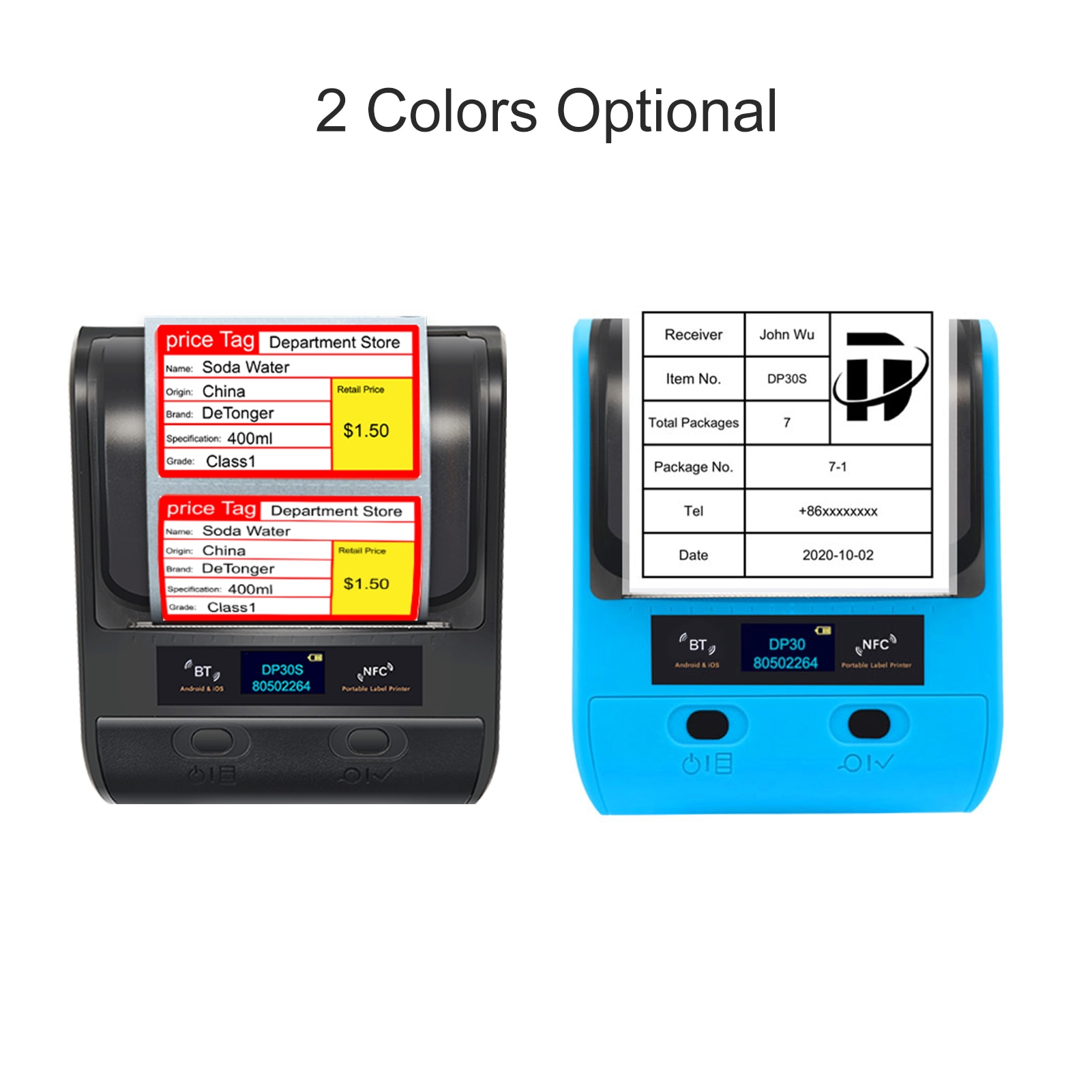 3 Inch Portable Wireless Thermal Printer USB BT NFC DP30 All in One Printer for Price Label Support ESC/POS Command for Retail