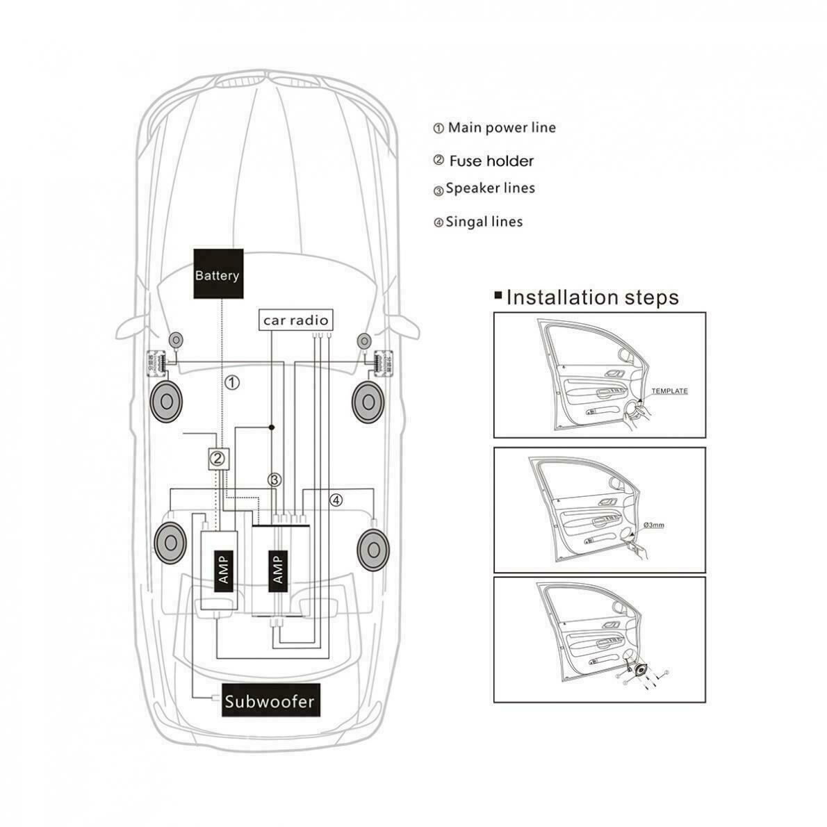 Altavoz Subwoofer de 1000W para coche, dispositivo de Audio estéreo automotriz, Super potente, domo, altavoz de agudos, para Golf, BMW, Tesla, Passat, 2 uds.