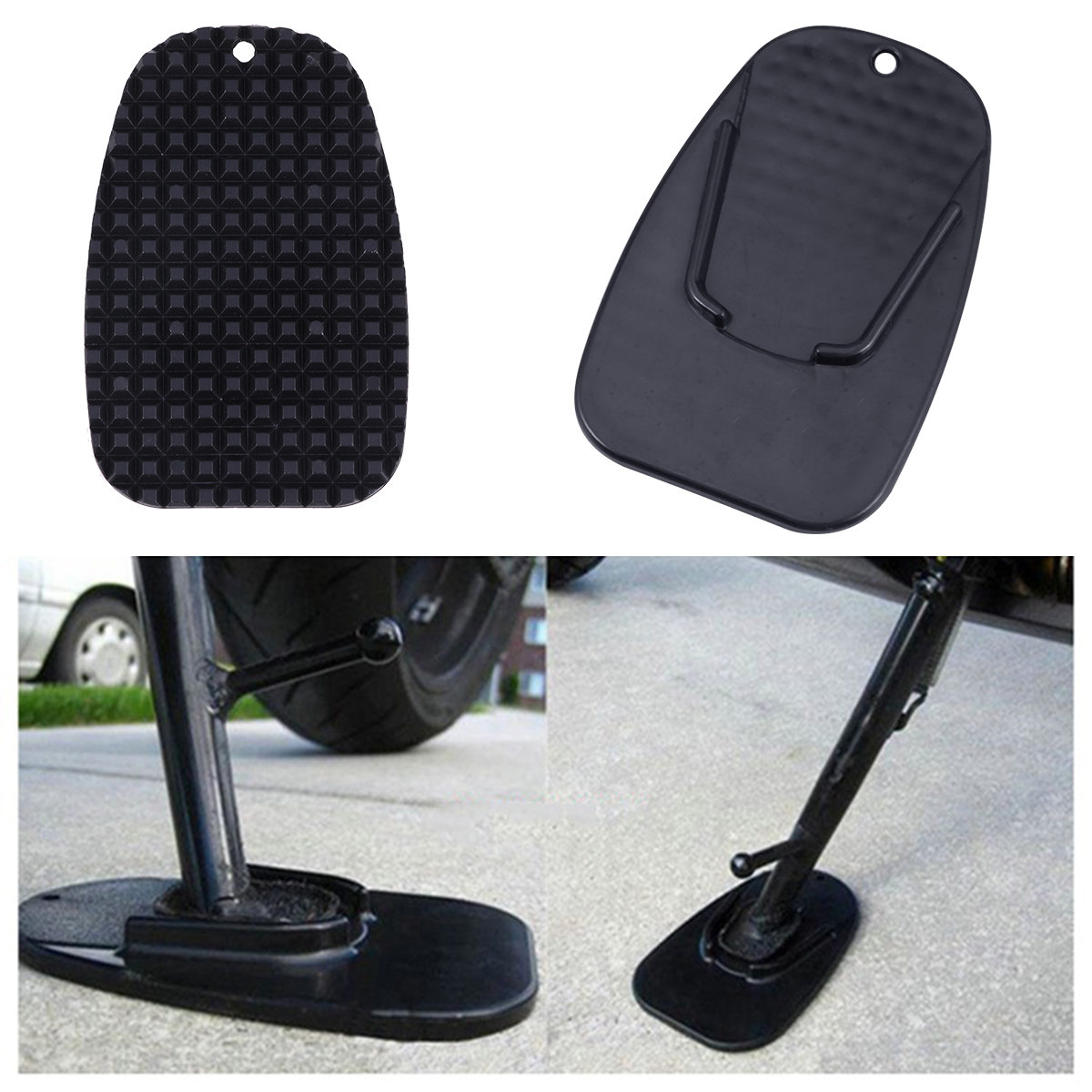 Motorfietsstandaardpad Heavy Duty antislip standaardsteunplaat voor ongelijke ondergronden Gras Grind Zand Garagevloerbescherming