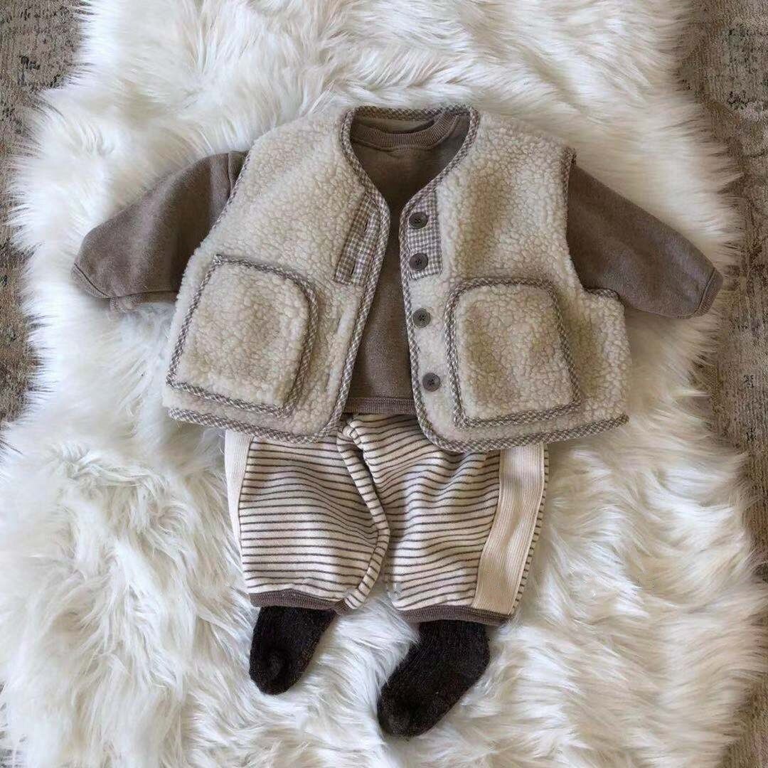 Herfst Winter Baby Fleece Vest Meisjes Mouwloze Jas Jongens Winddicht Vest Baby Lam Wol Vest Pasgeboren Warme Kleren