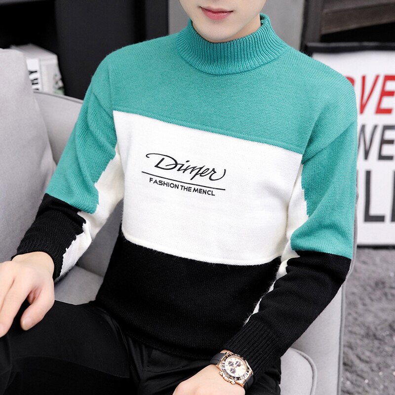 Halv turtleneck gensere herre tykk varm vinter genser herre slim fit herre julegenser pull homme genser