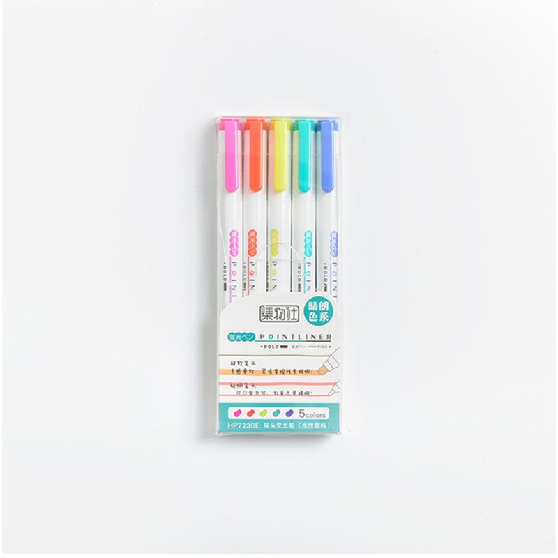 25 Kleuren Mildliner Markeerstift Dubbele Hoofd Leuke Mark Pen Set Art Supplies Pastel Marker Pennen Student School Kantoorbenodigdheden