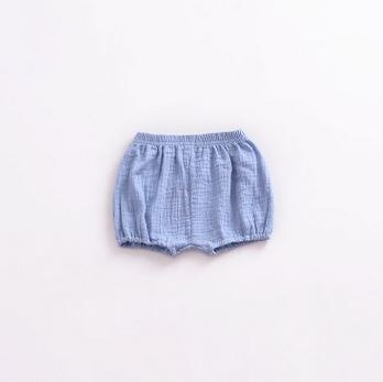 Sommer baby pige shorts baby pige solide løstsiddende korte bukser pige sommer tøj baby pige bloomers: Blå / 12m