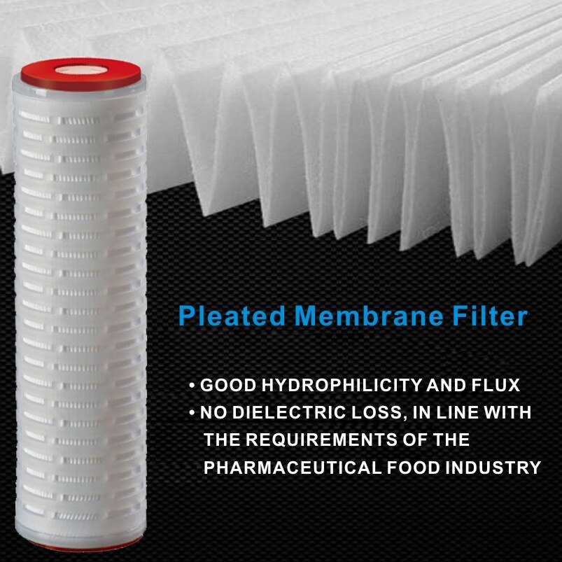 0.22 Micron Polypropylene Micro fiber Membrane Pleated Filter Cartridge,2.75" OD x 10", DOE Connection, Compatible Parker&amp;Pall