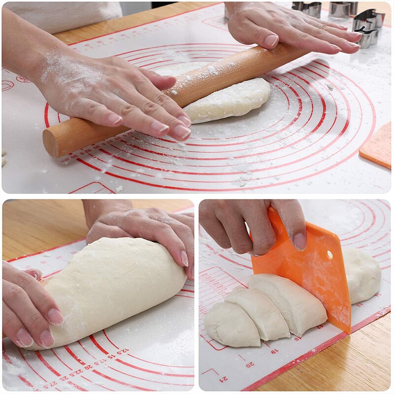 Oversize Siliconen Gebak Mat Non Stick Bakmat Gebak Rolling Kneden Pad Keuken Crepes Pizza Deeg Pan Pie Korst Mat