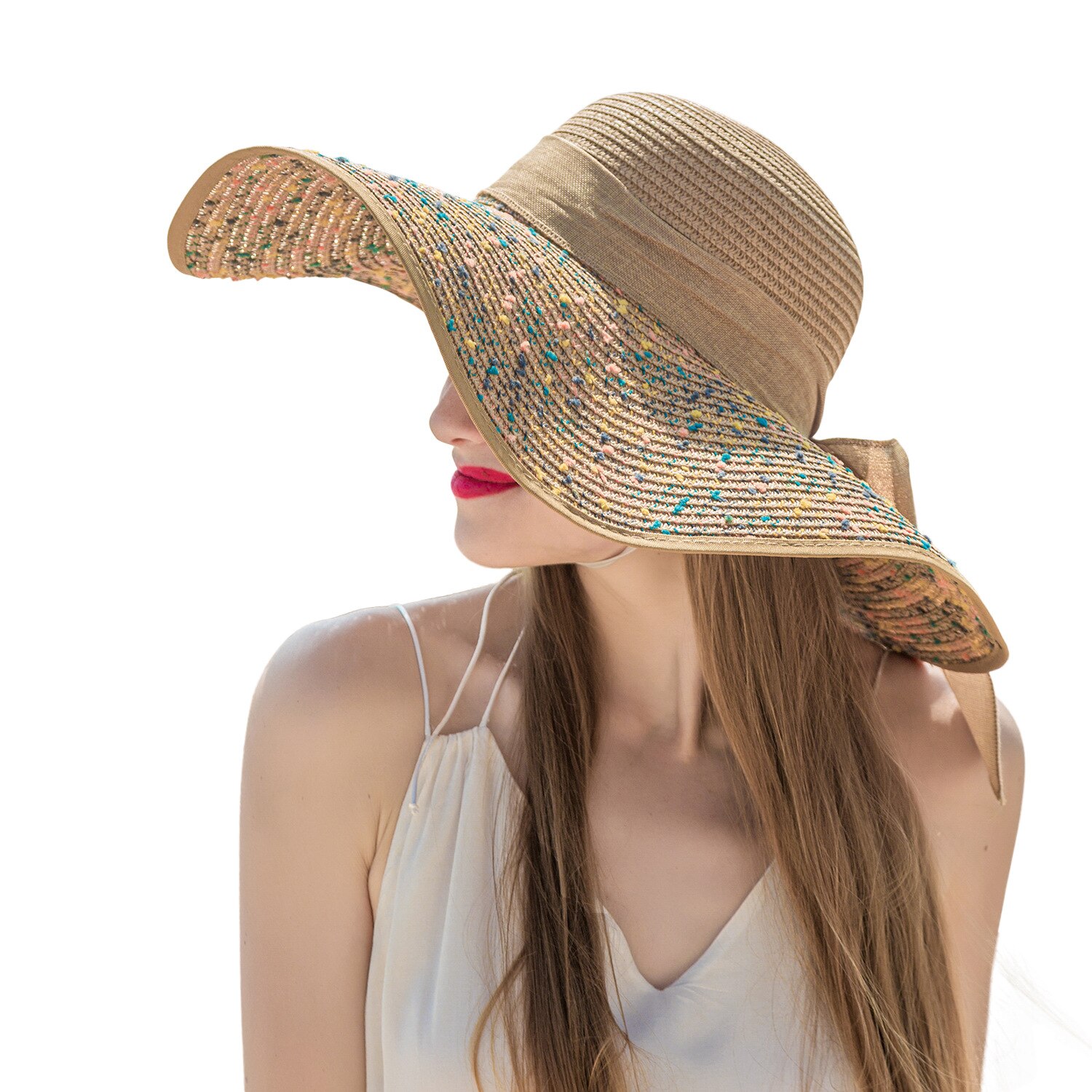 Summer Beach Sun Hat Ladies Hats, round-top broad-brimmed adult Straw hats