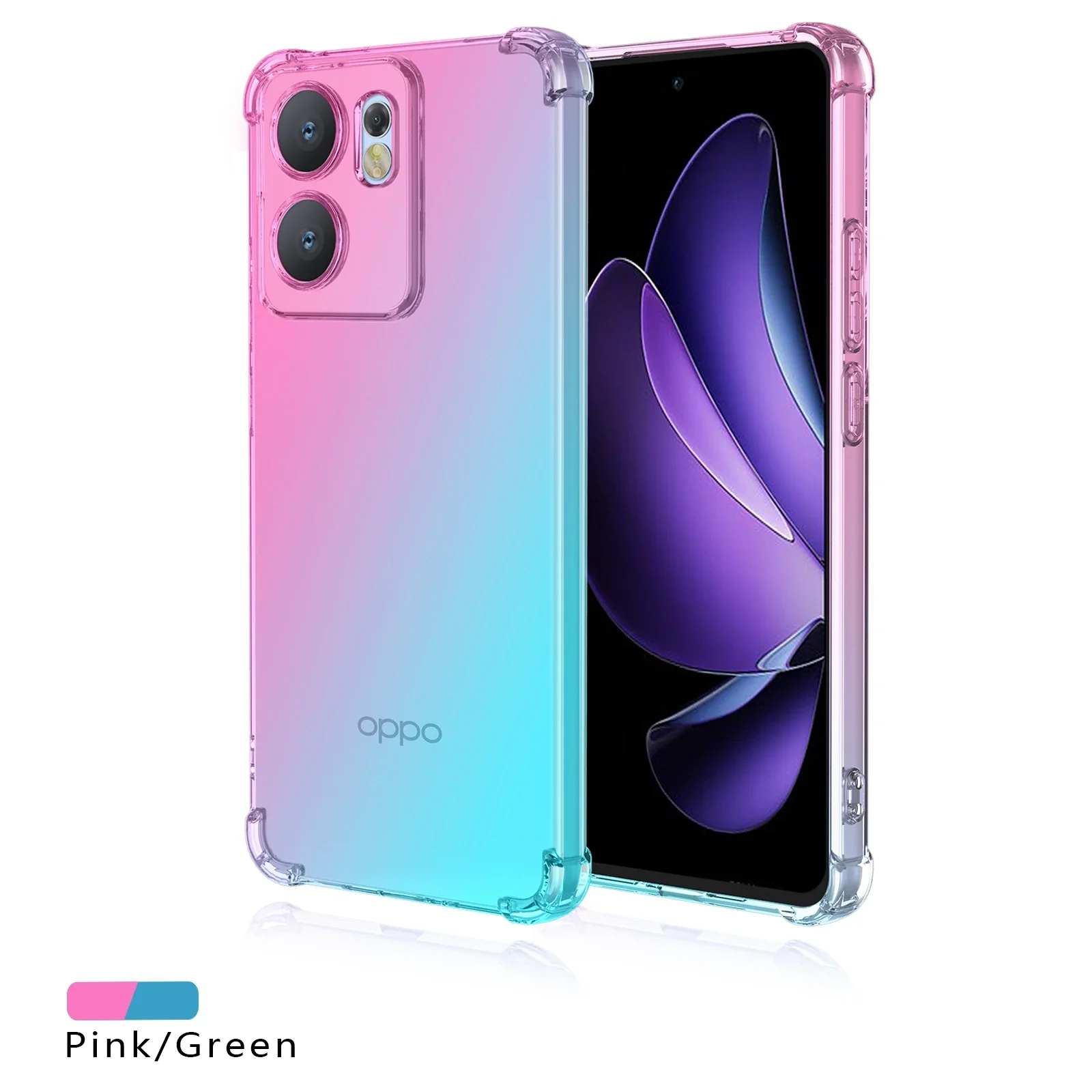 Nueva funda de TPU con Airbag degradado para OPPO Reno 14 13 Pro 14F 13F 13FS 5G, funda protectora a prueba de golpes, Fundas Coque Capa: Tela de algodón / Azul