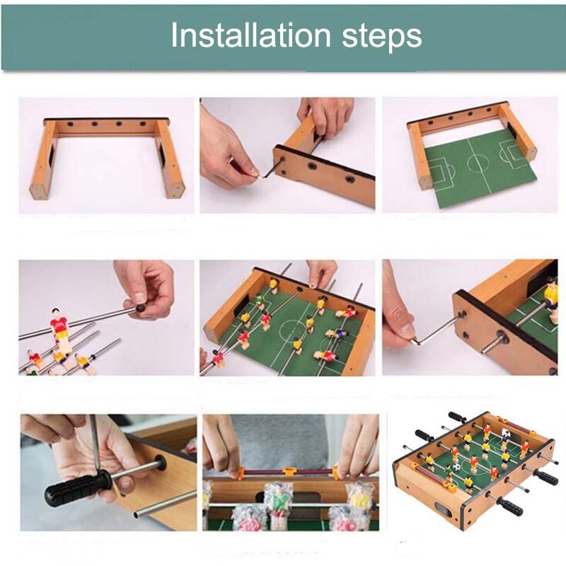 34.5 * 21.5 * 8CM Mini Wooden Indoor Table Football Table Soccer Tables Tabletop Double Football Table Football Game