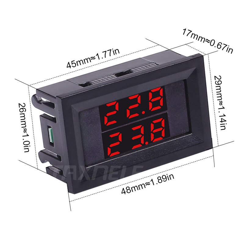 -20-110 Degree Dual Display Digital Thermometer Dual Waterproof NTC Metal Probe Temperature Sensor Tester for Car Room Indoor