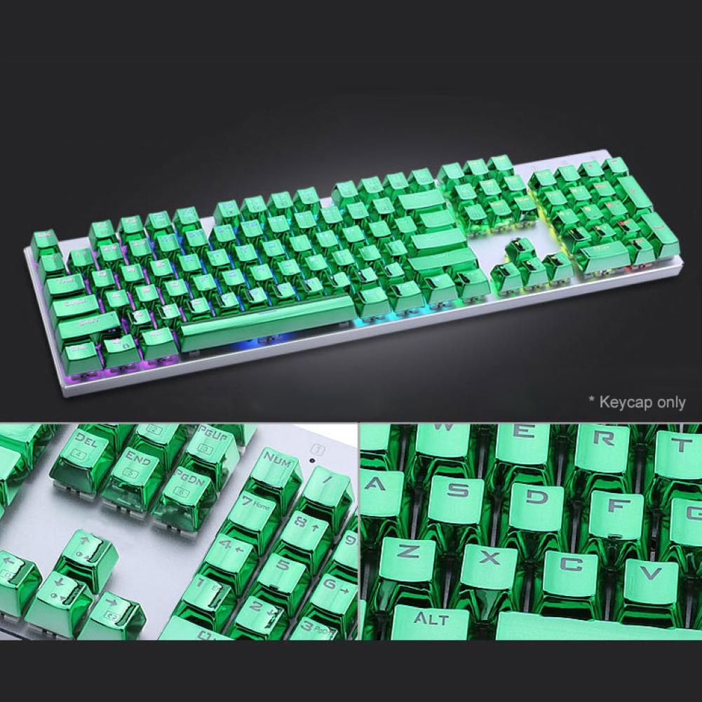 104 Keys Solid Color PBT Backlight Electroplated Metal Texture Mechanical Keyboard Keycaps Replacement Kit For Cherry MX 