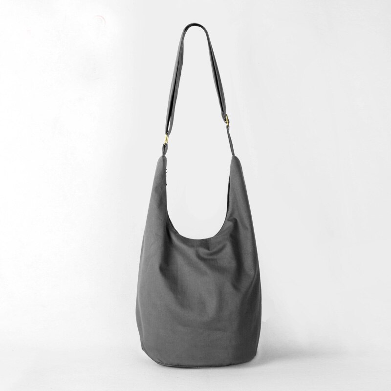 Women Men Cotton Crossbody Bag Shoulder Bags Messenger Hobo Hippie Boho Bag Women free Fringe: B bag grey