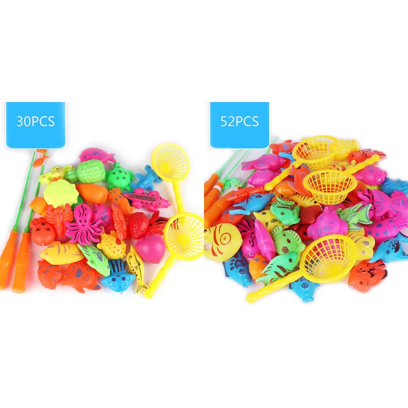 30/52 Stck Magnetischen Angeln Spielzeug Kunststoff Fisch Stange einstellen freundlicher Spielen Wasser
