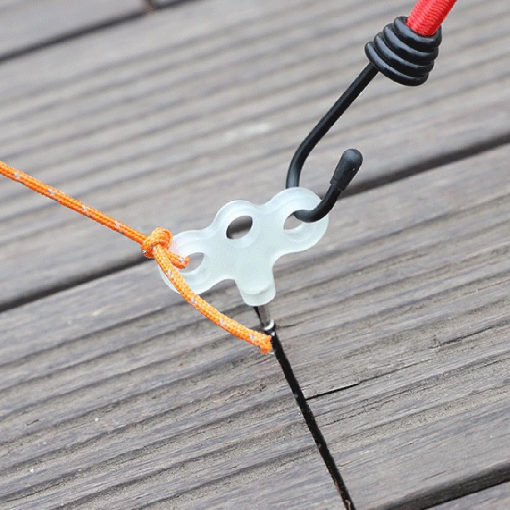 1pc hook nails outdoor camping deck light tent screw pegs three-eye outdoor deck nail rope fastener tent accessories