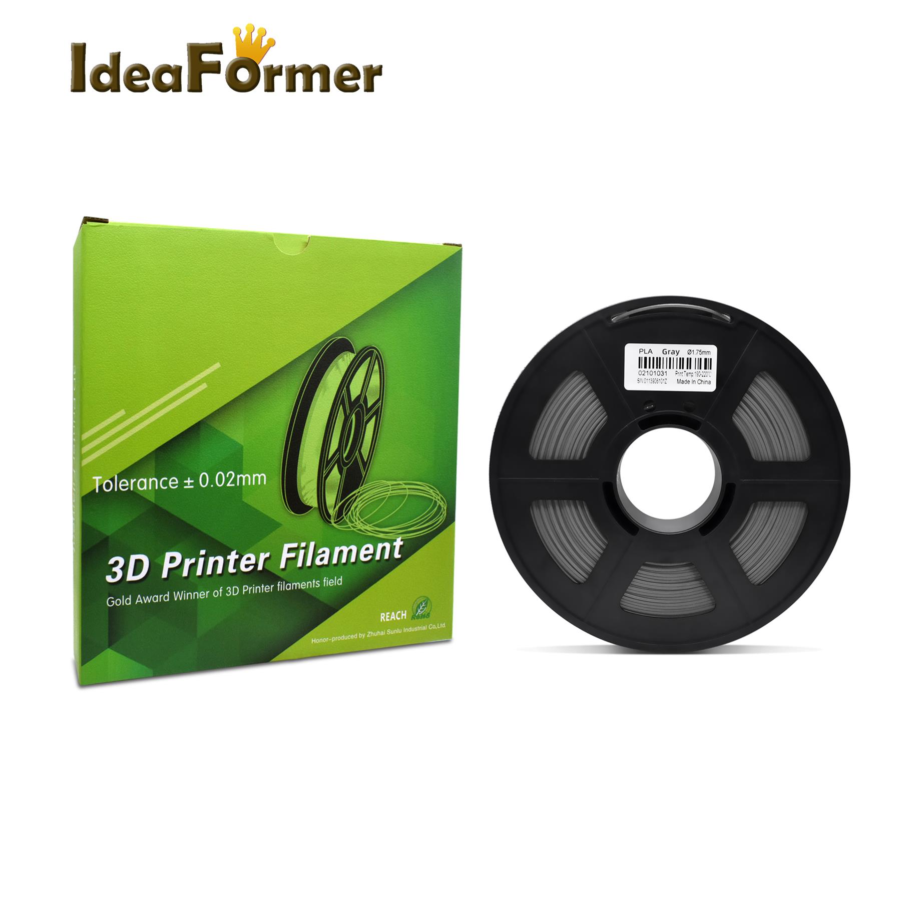 0.5 KG/rouleau 3d filament d'impression PLA 1.75mm impression blanc/noir/rouge/jaune/vert et autres couleurs pour filament d'imprimante 3D: Gris