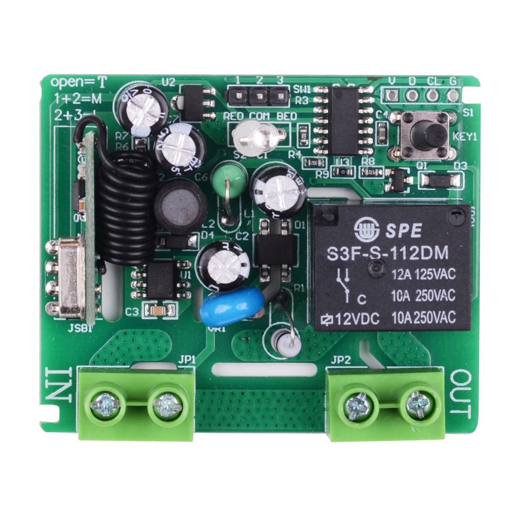 AC 110V 220V 10A Relay Wireless Remote Control Switch Wireless Receiver RF Black Transmitter For Hall Bedroom Lights Lamp ON OFF