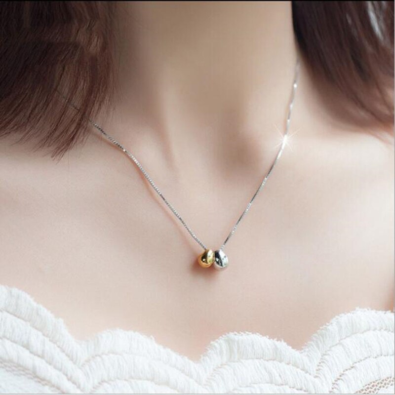 Classic Personality 925 Sterling Silver Jewelry Exquisite Angel Double Eggs Pendant Necklaces N033