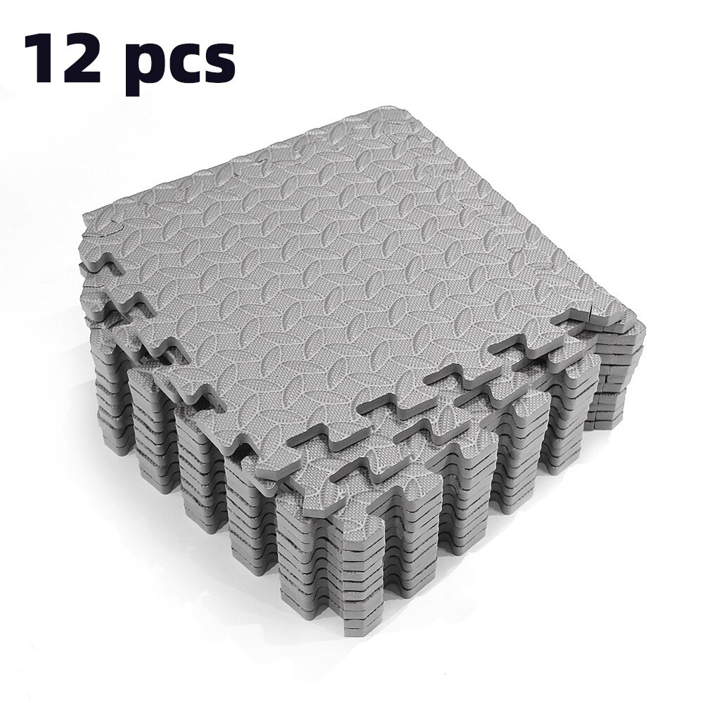 12 Stuks 30*30Cm Eva Non-Slip Vloermatten Voor Gym Floor Mat Splicing Patchwork Tapijten Dikker shock Voor Gym Fitness Kamer Workouts: 30x30x1cm 12pcsGray