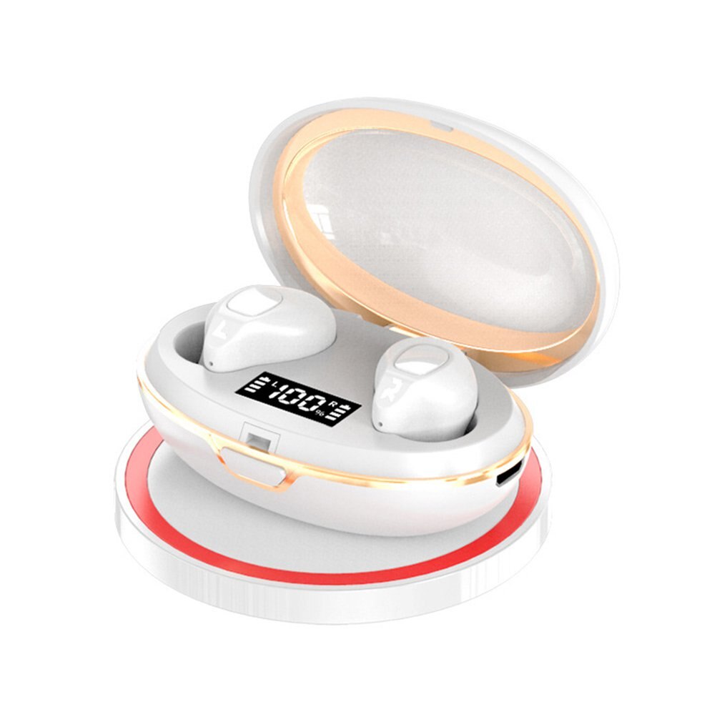 Wireless Headphones Wireless Charging Bilateral Stereo Power Display Voice Control Headphones Multi-point Connection: White
