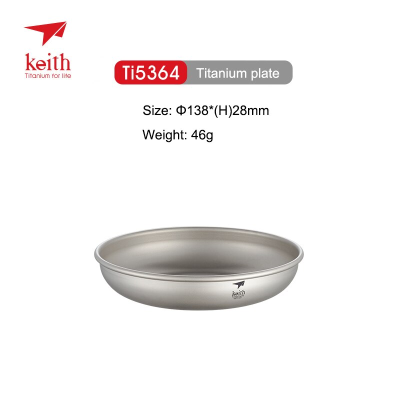 Keith ultralett titanplate utendørs campingpanne oppvask servise kokekar 30g-70g: Ti5364