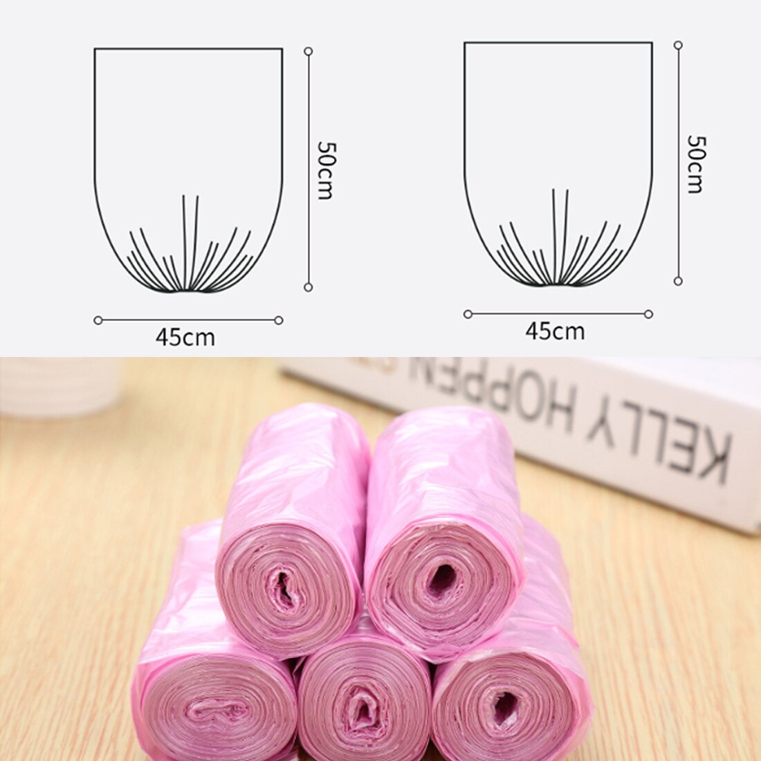 Max Load 5kg Home Disposable Garbage 5 Roll Disposal Trash Bag Breakpoint Cleaning Bag Rubbin Junk Bag Organizer Waste Bag