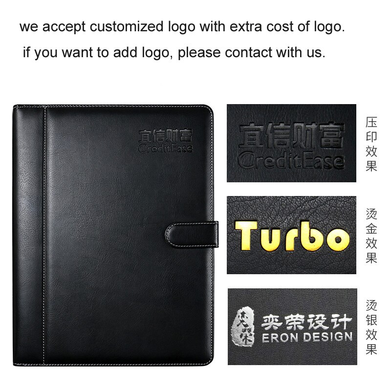 A4 Portfolio Padfolio File folder Document Organizer with Writing Pad Card Pockets for Manager Sales Students 1308B