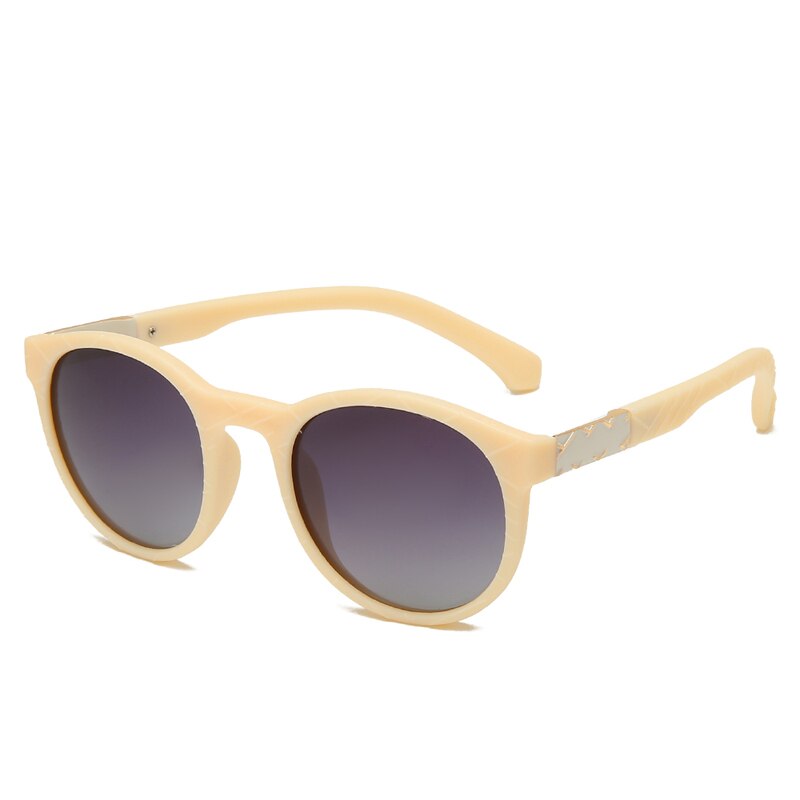 Gafas de sol Polaroid Tr90 redondas y flexibles, lentes de sol cuadradas de goma para conducir, gafas de pesca, famosa, anteojos de sol polarizados para hombre y mujer: 12-KMJ810-C1