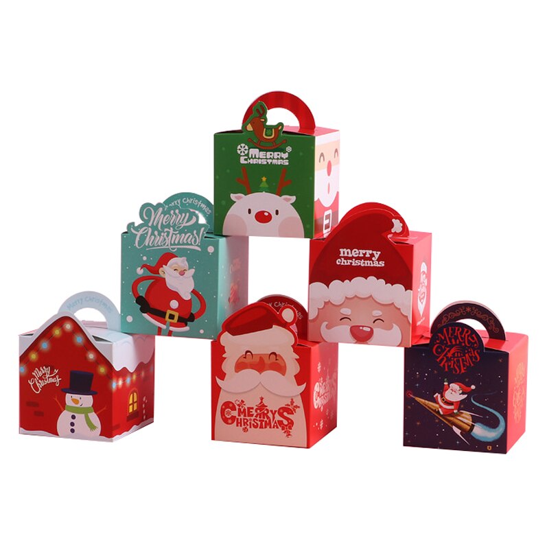12 stk jul tegneserie slik æsker poser glædelig juledekoration xmas fest favor boks taske til børn børn: D