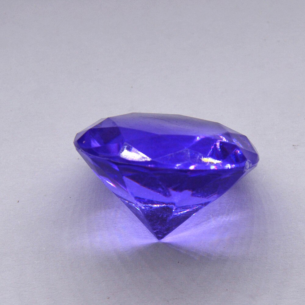 40mm Large Plastic Crystal Clear Diamond Proposal Wedding Party Ornament DIY Centerpiece Decoration Birthday: purple / 40mm