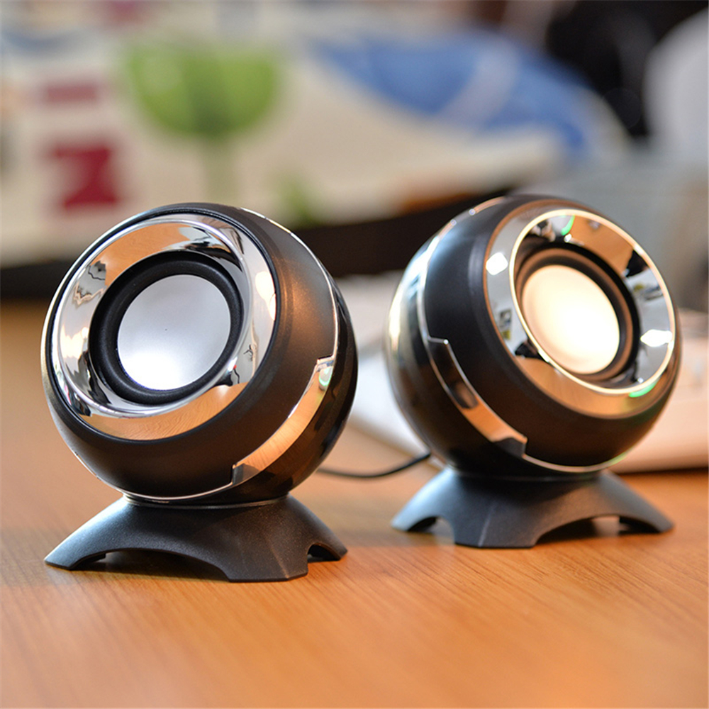 Bedrade Boekenplank Computer Speakers Bodem Diafragma Bas Hoorns Voor Laptop Desktop 6W Krachtige Luidspreker Usb Aux Audio Versterker: Black-silver