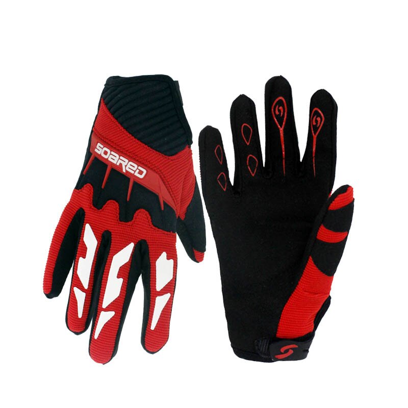 Gants de skate pour enfants de 3 à 12 ans, avec doigts complets, réglables, à dégagement rapide, vêtements de sport en plein air, accessoires: Rouge / XS