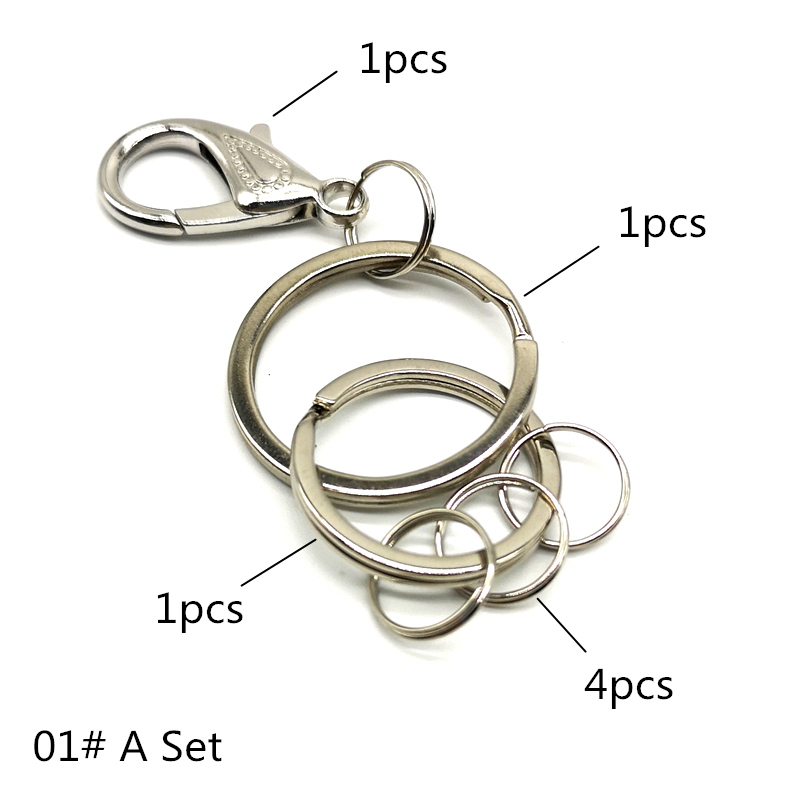 Gepolijste Zilveren Kleur Sleutelhanger Ketting Split Ring Met Korte Ketting Ringen Vrouwen Mannen Diy Kettingen Accessoires # Ys