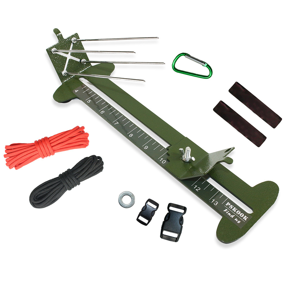 Plantilla de puño de mono y Paracord para hacer pulseras, Kit de herramientas de Paracord, tejido de Metal ajustable, manualidades DIY, novedad: Dark Green