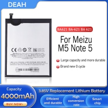 Batería de litio de repuesto BA621 para Meizu Note5, M5, Note 5, M621N, M621Q, M621H, BA-621 BA 621, 3,85 V, 4000mAh
