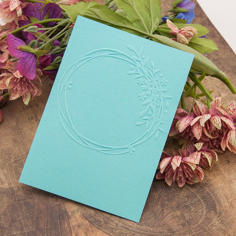 Plastic Embossing Folder Template DIY Scrapbook Photo Album Card Wreath Crafts
