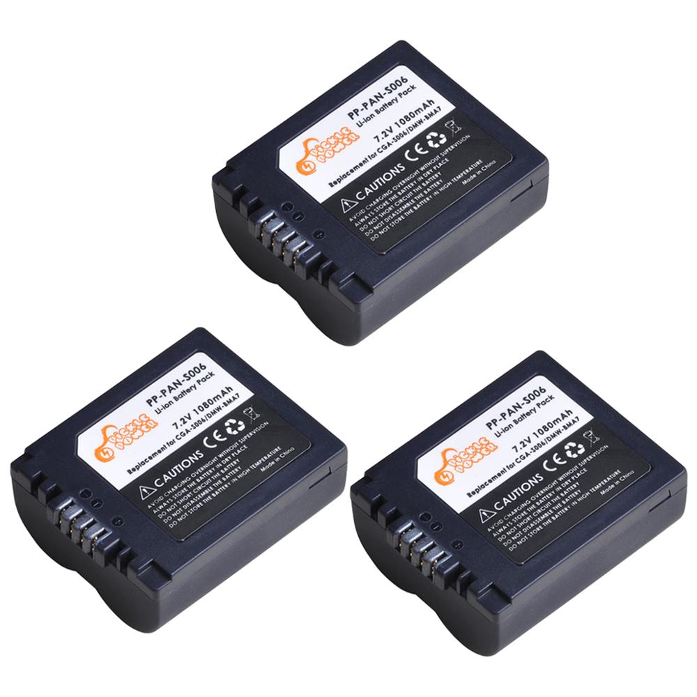 Batterie CGA-S006E et batterie CGA-S006 LCD Kit chargeur USB pour Panasonic Lumix DMC-FZ7 FZ8 FZ18 FZ28 FZ30 FZ35 FZ38 fz50.: 3 Battery