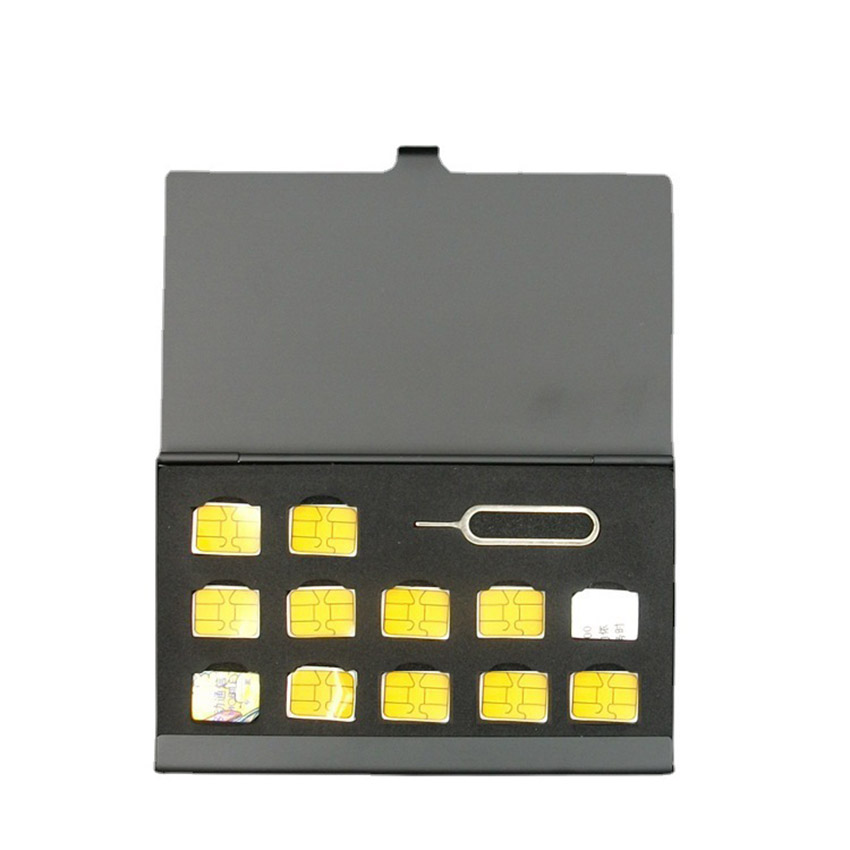 Aluminum Portable SIM Micro Pin SIM Card Storage Box Memory SIM card Storage Box Case Protector Holder