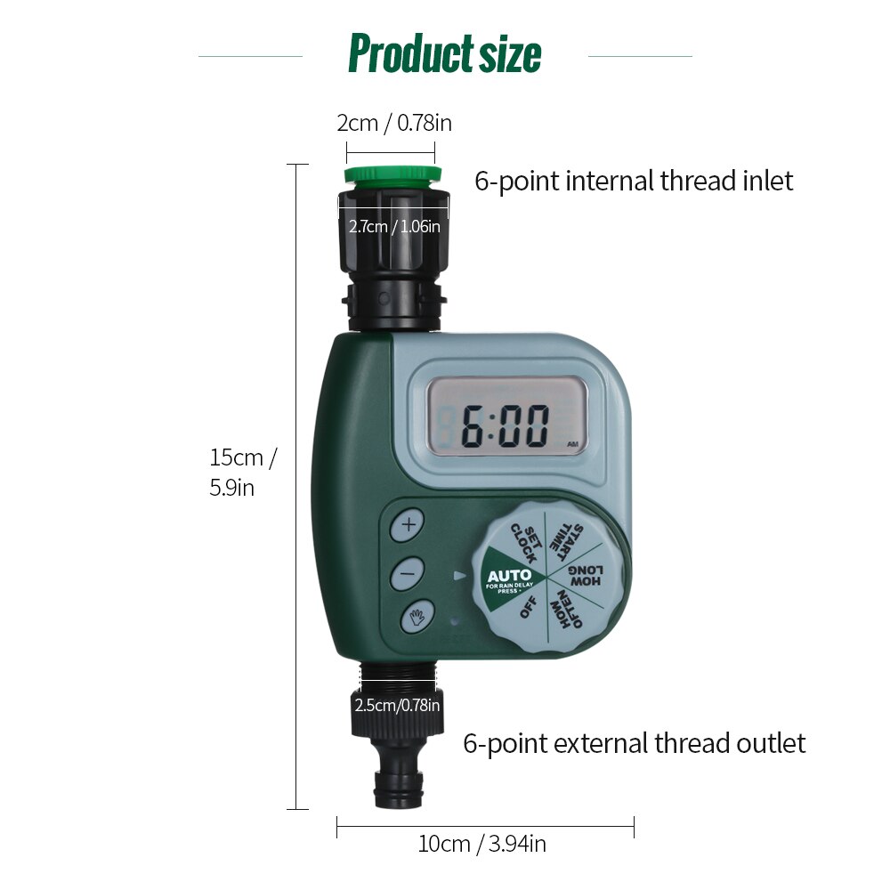 Temporizador de riego por goteo para jardín, controlador de riego automático para exteriores, grifo de riego para jardín, temporizador para invernadero